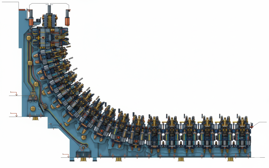 Роликовая проводка МНЛЗ и механизм вытягивания 1 zndnz1zndnz1z